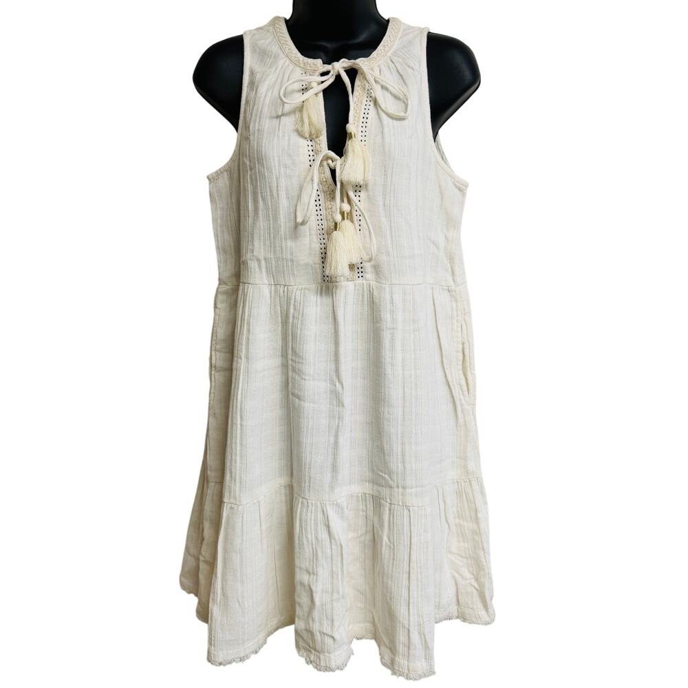 Tommy Bahama Size Medium M Womens Shift Tunic Dress My Konos Gauze Cream  New